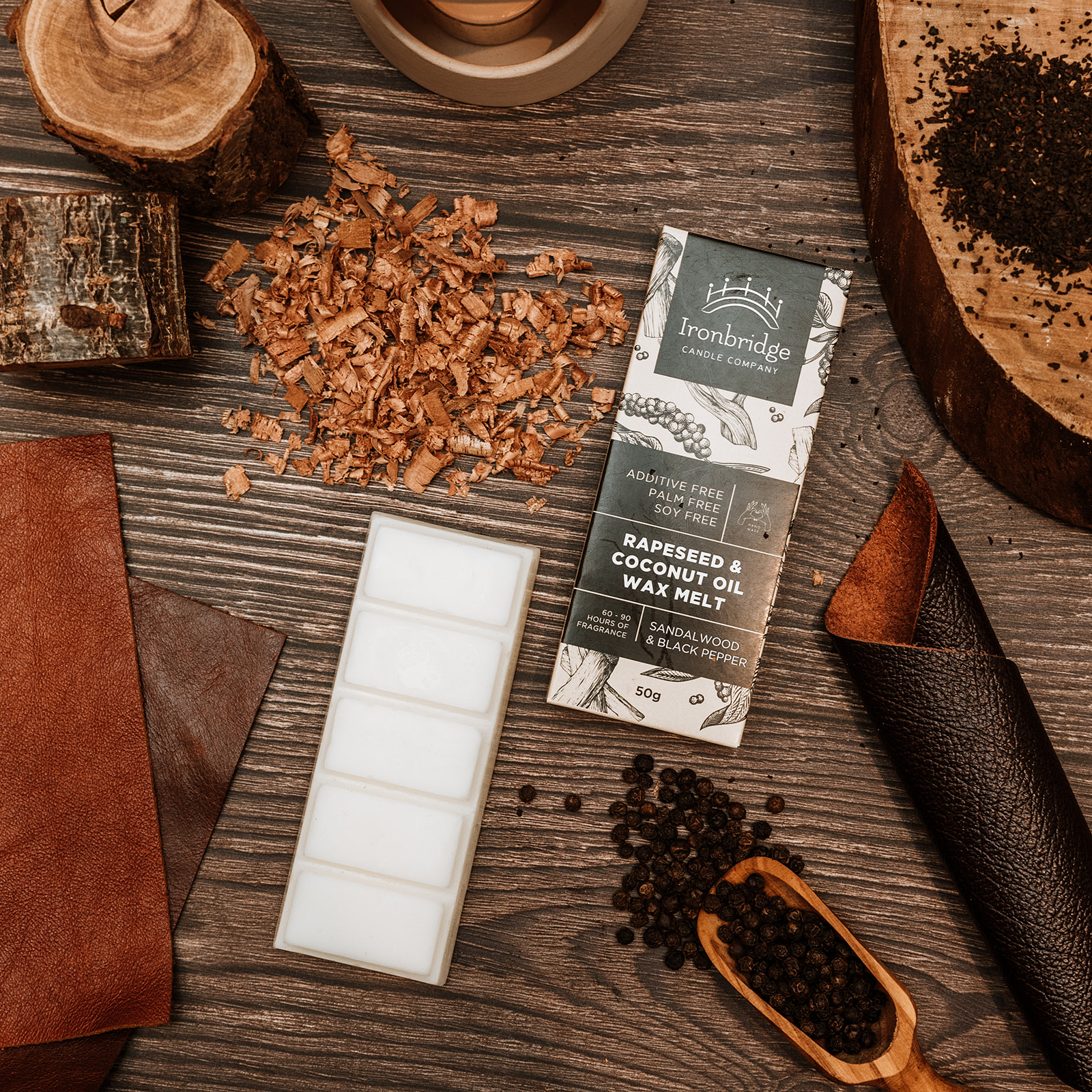 Sandalwood & Black Pepper Wax Melt Snap Bar